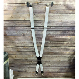 DECALEN Suspenders ~ White/Black ~ Strong Clips X-Style ~ Pre-Owned ~ EUC! ~